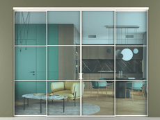 Перегородка Formato внутри проёма 4 створки