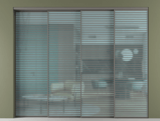 Перегородка Formato внутри проёма 4 створки с синхронным механизмом