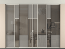 Перегородка Mosaic внутри проёма четырёхстворчатая со скрытым креплением в потолок