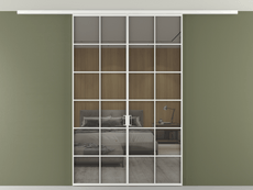 Перегородка Formato вдоль стены на потолок двустворчатая