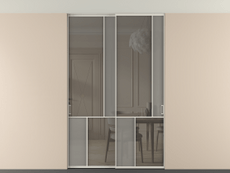 Перегородка Mosaic внутри проёма двустворчатая со скрытым креплением в потолок