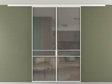 Перегородка Formato вдоль стены на потолок 2 створки