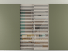 Перегородка Formato внутри проёма скрытое крепление в потолок 2 створки