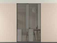 Перегородка Mosaic внутри проёма скрытое крепление в потолок 2 створки