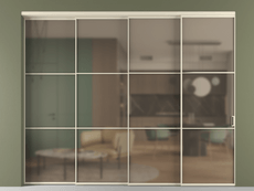 Перегородка Formato внутри проёма 4 створки с синхронным механизмом