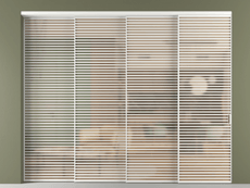 Перегородка Formato внутри проёма 4 створки с синхронным механизмом