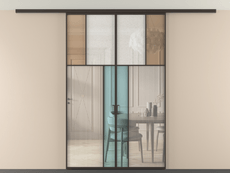 Перегородка Мозаик вдоль стены на потолок 2 створки