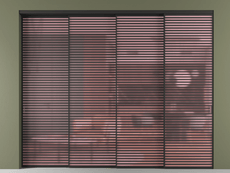 Перегородка Formato внутри проёма 4 створки с синхронным механизмом