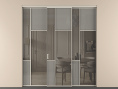 Перегородка Mosaic внутри проёма 3 створки