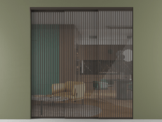 Перегородка Formato внутри проёма 3 створки с синхронным механизмом