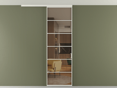 Перегородка Formato вдоль стены на потолок 1 створка