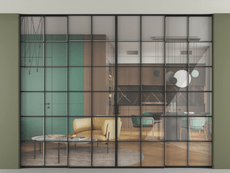 Перегородка Formato внутри проёма скрытое крепление в потолок 4 створки