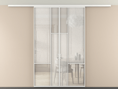 Перегородка Мозаик вдоль стены на потолок 2 створки