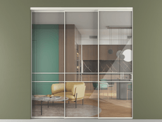 Перегородка Formato внутри проёма 3 створки с синхронным механизмом