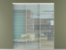 Перегородка Formato внутри проёма 3 створки с синхронным механизмом