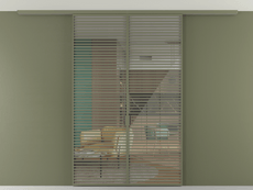 Перегородка Formato вдоль стены на потолок 2 створки