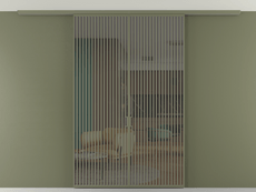 Перегородка Formato вдоль стены на потолок двустворчатая