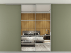 Перегородка Formato вдоль стены на потолок 2 створки с синхронным механизмом