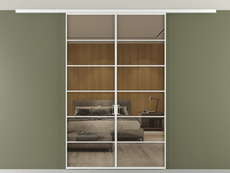 Перегородка Formato вдоль стены на потолок 2 створки