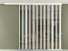 Перегородка Formato вдоль стены на потолок 3 створки с синхронным механизмом