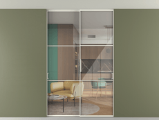 Перегородка Formato внутри проёма скрытое крепление в потолок 2 створки