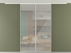 Перегородка Formato вдоль стены на потолок 2 створки