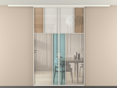 Перегородка Мозаик вдоль стены на потолок 2 створки