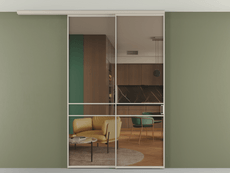 Перегородка Formato вдоль стены на потолок 2 створки с синхронным механизмом