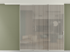 Перегородка Formato вдоль стены на потолок 3 створки с синхронным механизмом