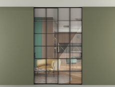 Перегородка Formato внутри проёма скрытое крепление в потолок 2 створки