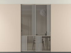 Перегородка Mosaic внутри проёма скрытое крепление в потолок 2 створки