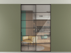 Перегородка Formato внутри проёма скрытое крепление в потолок 2 створки