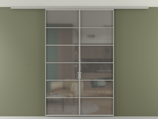 Перегородка Formato вдоль стены на потолок 2 створки