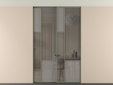 Перегородка Mosaic внутри проёма скрытое крепление в потолок 2 створки