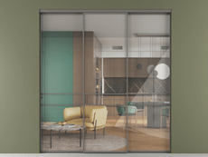 Перегородка Formato внутри проёма 3 створки