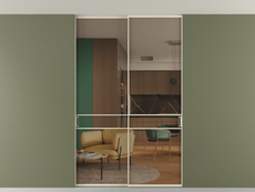 Перегородка Formato внутри проёма двустворчатая со скрытым креплением в потолок