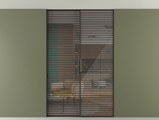 Перегородка Formato внутри проёма скрытое крепление в потолок 2 створки