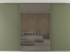 Перегородка Formato вдоль стены на потолок двустворчатая