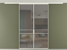 Перегородка Formato вдоль стены на потолок двустворчатая