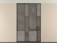 Перегородка Mosaic внутри проёма двустворчатая со скрытым креплением в потолок