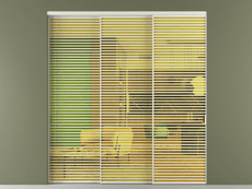 Перегородка Formato внутри проёма 3 створки с синхронным механизмом