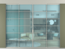 Перегородка Formato внутри проёма скрытое крепление в потолок 4 створки