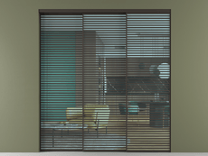 Перегородка Formato внутри проёма 3 створки с синхронным механизмом