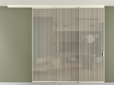 Перегородка Formato вдоль стены на потолок 3 створки с синхронным механизмом