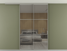 Перегородка Formato вдоль стены на потолок 2 створки с синхронным механизмом