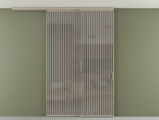 Перегородка Formato вдоль стены на потолок 2 створки с синхронным механизмом