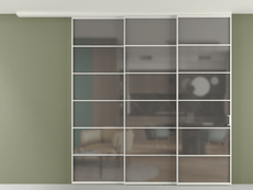 Перегородка Formato вдоль стены на потолок 3 створки с синхронным механизмом