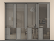 Перегородка Mosaic внутри проёма 4 створки с синхронным механизмом