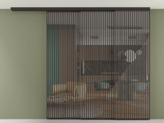 Перегородка Formato вдоль стены на потолок 3 створки с синхронным механизмом