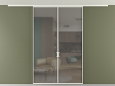 Перегородка Formato вдоль стены на потолок двустворчатая